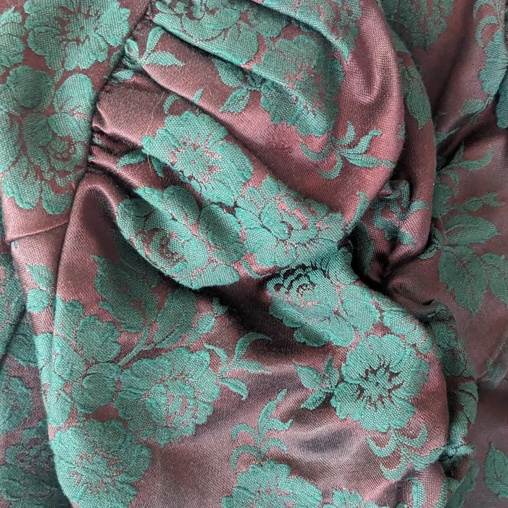 Vintage 80s Brocade Floral Retro Cocktail Dress - Byer Too - Picture 4 of 6